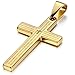 Cupimatch Mens Stainless Steel Religious Bible Lord's Prayer Cross Pendant Necklace, 22