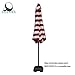 COBANA 9’ Patio Umbrella, Outdoor Table Market Umbrella with Push Button Tilt and Crank, 8 steel ribs, Red and White Stripes