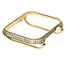 Callancity 44mm Metal Case Plated 24kt Gold Rhinestone White Crystal Diamond Face Cover Compatible with Apple Watch Series 4 for Men/Women (44MM Gold)