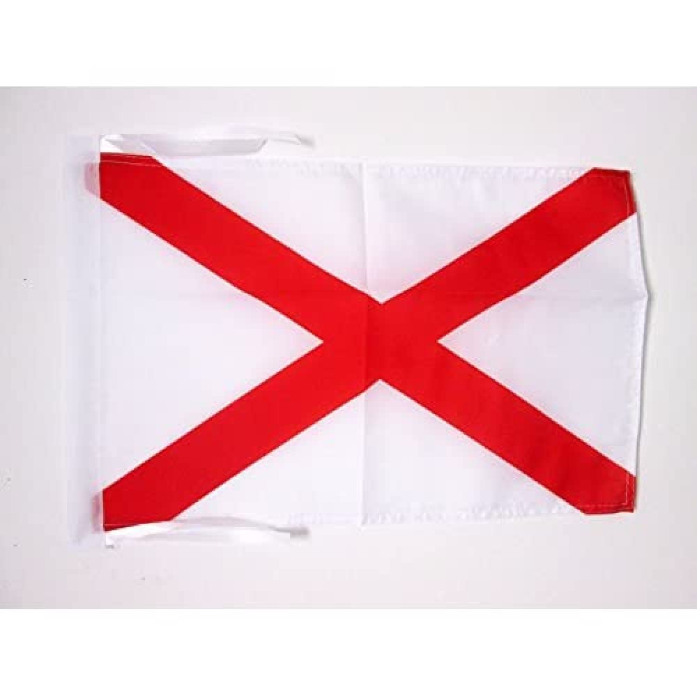 AZ FLAG - Alabama Flag - 18'' x 12'' - 100% Polyester US state of Alabama Small Banner with Two Cords - Fade Resistant - Vivid Colors - 18x12 in - 45x30 Cm