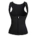 Sauna Vest Suit Neoprene Trainer Top Sweat Slimming Shirt for Weight Loss Workout (3XL, Black)