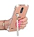 LG Stylo 3 Case, LG Stylo 3 Case ZHFLY Bling Diamond Aluminum Metal Bumper Tassel Frame Detachable + Mirror Hard Back Case, 2 in 1 Cover, Rose Gold Pearl Tassel