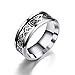 ILJILU New Silver Celtic Dragon Titanium Stainless Steel Men's Wedding Band Rings EW sakcharn (Size 11)