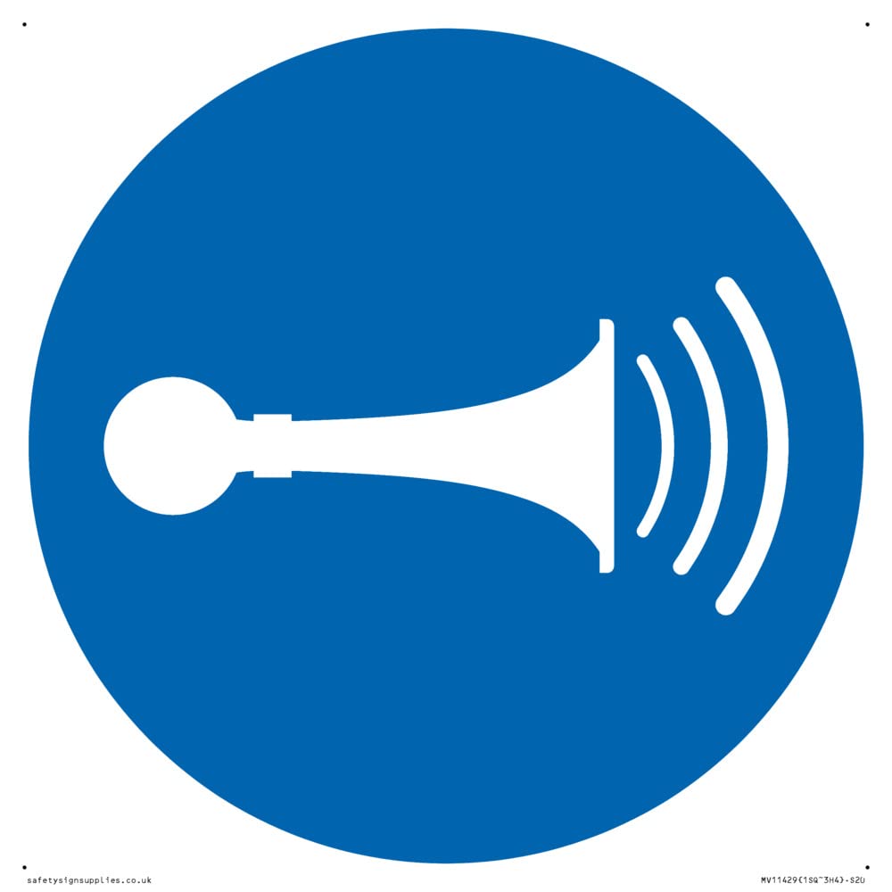 Mandatory: Sound horn Sign - 200x200mm - S20