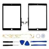Digitizer Replacement for iPad 5th Gen 9.7" 2017 Ver (A1822, A1823), Touch Screen Glass Assembly with Repair Toolkits and Adhesive (Black)