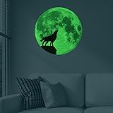 Dolland Moonlight Wolf Luminous Stickers DIY home art Decor Wall Stickers for Bedroom Living room Nursery room