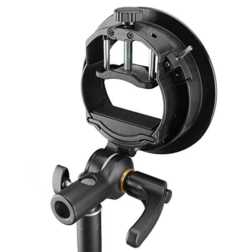 Godox S2 Bracket S-Type Speedlite Bracket Bowens Mount for Godox V1 AD200Pro AD400Pro AD200 and Other Flashes, Precise Tilt Control, Large Handle, Integrated Umbrella Mount with Pergear Diffusers