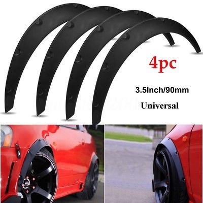 4Pcs 3.5"/90mm Universal Flexible Car Fender Flares Extra Wide Body Wheel Arches