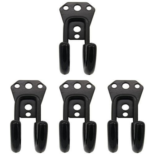 ROOS Wall Hung Double Hook Storage Hook Garage Space Saver Hanger Rack Pack of 4(Small Round Hook)