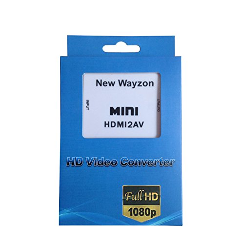 New Wayzon Mini White HDMI to 3RCA Composite Video AV Converter 1080P for PC Laptop Xbox PS3 TV STB VHS VCR Camera DVD-White
