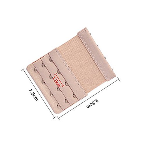 Auony 6 Pack Women's Bra Strap Extenders,2 Hooks/3 Hooks/4 Hooks Elastic Stretchy Bra extension Strap … (6 Pack 3 Hooks/4 Hooks) - Thumbnail 4