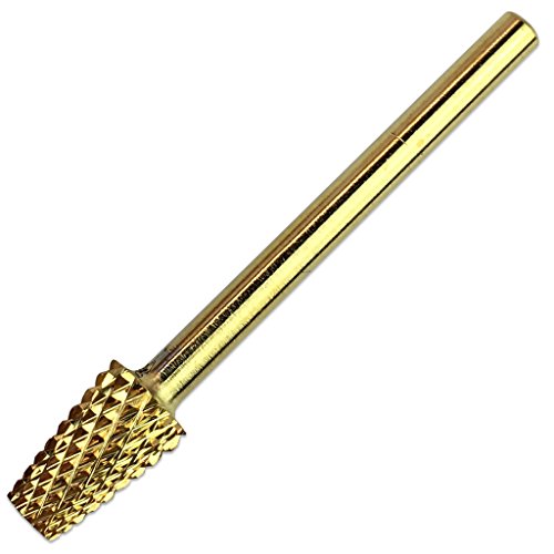 Beauticom 3/32" USA Safety Nail Carbide Bit - Flat Top Tapered Barrel Back Fill Bit for Electric Dremel Drill Machine (CB-14 GOLD)