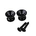 Pakala66 Metal Strap Lock Buttons End Pins with Mounting Screws for Electric Acoustic Guitar, Bass, Ukulele Pack of 10-Black