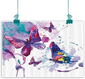 funkky Butterflies Decorations Modern Frameless Painting Watercolors Print of Butterfly Sign of The Soul Power Female Art Modern Home Decor Bedroom Bedside Painting 24" Wx20 L Multi