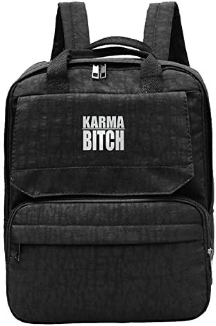 Kuswaq Karma Bitch Women's Fashion Backpack School Daypacks For Adult Black