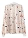 PERSUN Women's Cat Pattern Collar Blouse Button Down Long Sleeve Shirt Pink