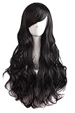 MapofBeauty Charming Women's Long Curly Full Hair Wig (Black)