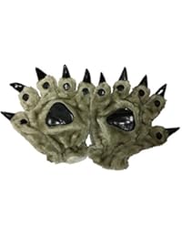 QZERPLAY Unisex Paw Claw Winter Finger Gloves for Halloween Costume Grey S