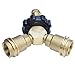onlyfire 5039 POL Brass Propane Gas Fitting Tee Adapter Splitter Fits for Propane Appliances, Heater, BBQ Grill, Camper, Cylinder