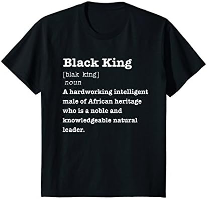 Kids Black King Definition Shirt African Pride Melanin Educated 8 Black