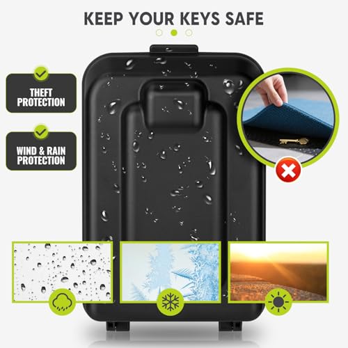 NEWIROVE Outdoor Key Safe Large Key Box with Code Waterproof Safe Key Box Wall Key Holder 12 Digits Key Box for Home Garage Office, Grey
