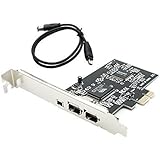 QNINE PCIe 3 Ports 1394A Firewire Expansion Card, PCI Express (1X) to External IEEE 1394 Adapter Controller (2 x 6 Pin + 1 x 4 Pin) for Desktop PC and DV Connection