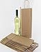 50-Pack Premium Kraft Paper Wine Bags with Handles & Tissue Paper. 100% Recycled, Eco-Friendly, Reusable. Made in USA.5½ x 3¼ x13 inches. Brown