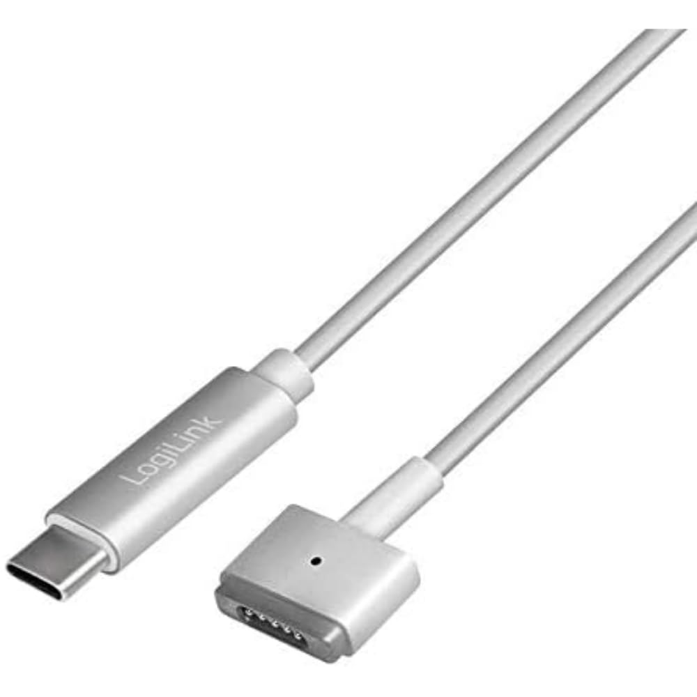 Logilink Silver USB-C Male-to-Male 9 Pin 5 Gbps 4.5A Tangle Free MacBook Pro & Air Charging Cable