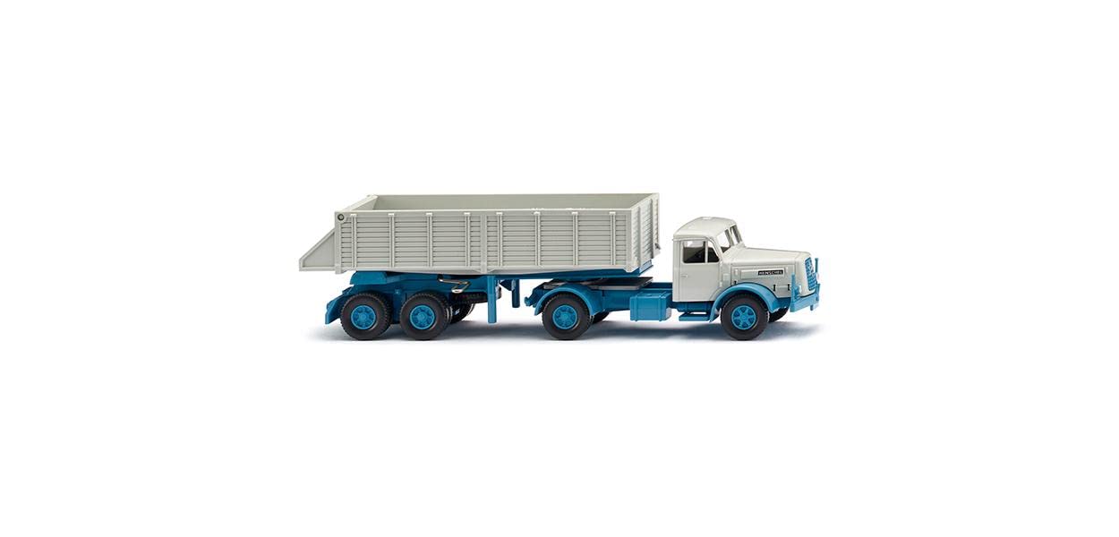 Wiking 067711 H0 Henschel Rear Tipper Semi-Trailer Light Blue/Papyrus White