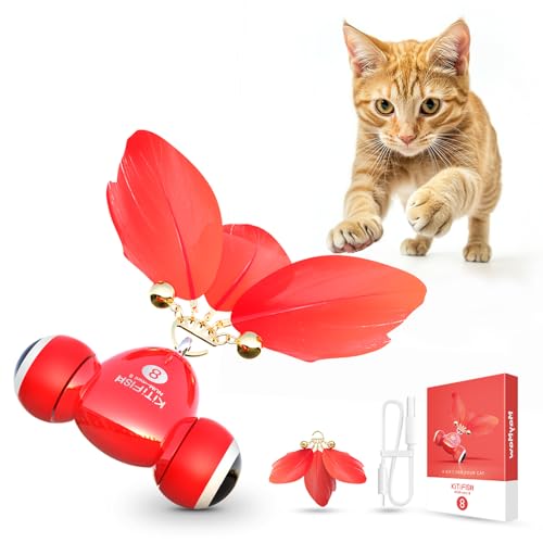 Photo 1 of KiTiFISH ?2025 Upgrade? Interactive Cat Toy, Automatic Cat Toy with Motion Activation, USB Rechargeable, Fast Rolling on Thin Carpet, Fun Exercise Toy for Indoor Cats, Durable Feather Tail and Bell