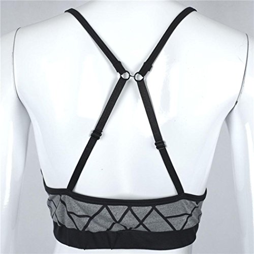 image for Han Shi Clearance, Women Print Athleisure Bra Yoga Hollow Out Mesh Ves