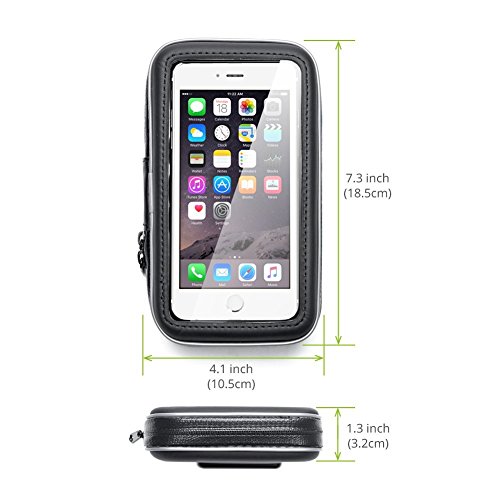 Universal Bicycle, Bike Phone Mount - Holder - Water Resistant Pouch Holster Cover Case with 360 Degrees Rotatable - Fits iPhone, Samsung and other Android Smartphones