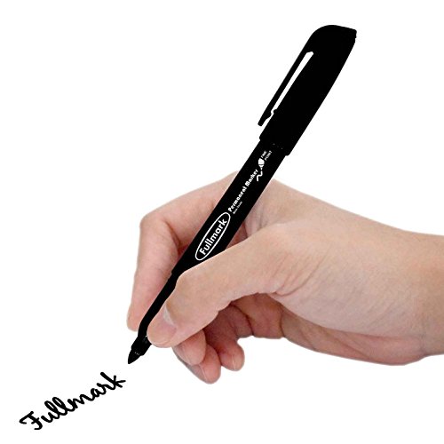 Fullmark permanent markers, jet black,fine point, 5-cou…