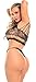Women's Sexy See Through Strappy Lust Bra & Thong Panties Set (One Size, Black)