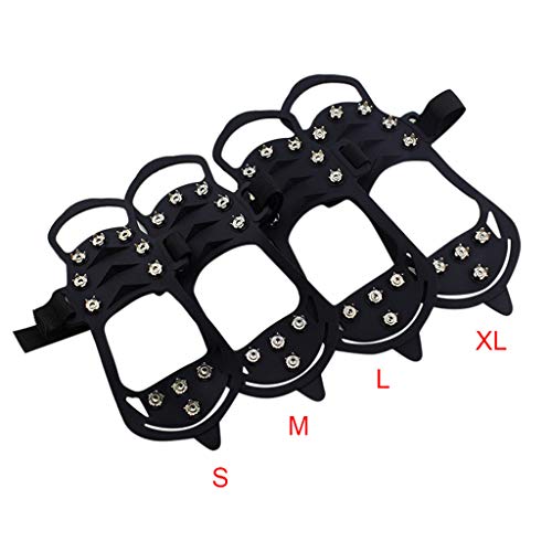 Pausseo Silicone Shoe Cover, Women Men Unisex Winter Ourdoor Sports Solid Color Lady Male Boys Girls Non-Slip Snow Cleats Shoes Boots Cover Step Ice Spikes Grips Crampons for Hiking - Thumbnail 4