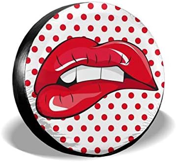 WBinHua Spare Tire Cover for Trailer SUV Camper Travel Trailer Accessories Lips Pop Mouth Water Proof Rainproof Universal Spare Wheel Tire Cover Fit 14" 15" 16" 17" DIY Tire Protective Cover