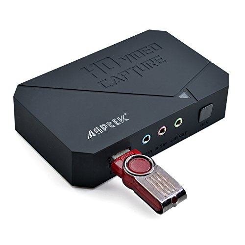 AGPtEK HD Game Capture video capture 1080P HDMI/YPBPR Recorder Xbox 360&One/ PS3 PS4,Support Mic in with both HDMI and YpbPr Input