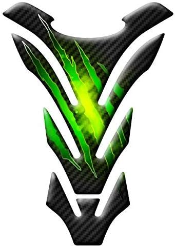 TANKPAD RESINATED Adhesive 3D Carbon Scratch Compatible for Moto Honda Kawasaki Aprilia Ducati Cagiva Yamaha PE(N) (Green)