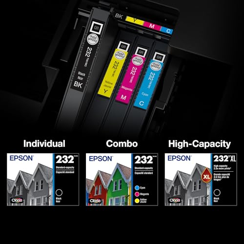 EPSON 232 Claria Ink High Capacity Black & Standard Color Cartridge Combo Pack (T232XL-BCS) Works with WorkForce WF-2930, WF-2950, Expression XP-4200, XP-4205