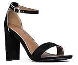 OLIVIA K Women's Strappy Chunky Block High Heel - Formal, Wedding, Party – Simple Classic Pump