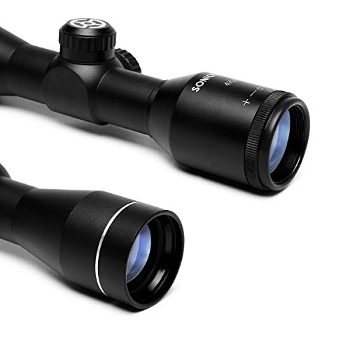 SONICKING 4x32 Compact Rifle Scope Crosshair Optics Hunting Gun Scope with 20mm Free Mounts