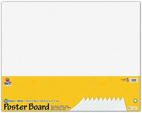 Pacon® PAC5420BN Poster Board, White, 22" x 28", 10 Sheets Per Pack, 3 Packs