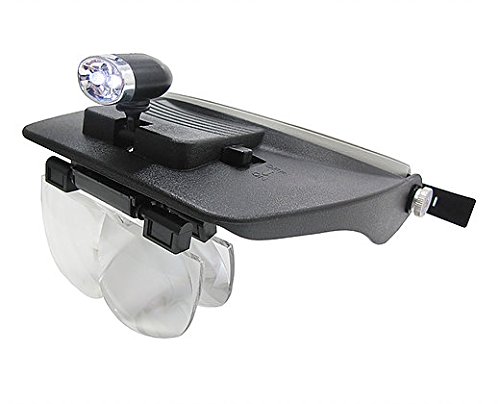 Lupa de Cabeça com Led e conjunto de 4 Lentes SLC-1009 Solver