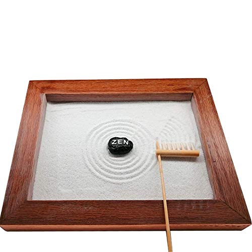 Gallop Chic Zen Garden Tools Set - Mini Desktop Sand Box Accessories - Miniature Rake Kit with Bamboo Holder for Rock Garden, Meditation & Relaxation Home or Office Decor, Great Gift idea