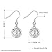 2 Paris Silver Drop Dangle Earrings for Women Girl Ball Heart Earrings Plated Sterling Silver, with BuycitKy PU Jewelry Pouch