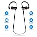 Black Wireless Bluetooth Noise-Cancelling Waterproof Sports Headset with Microphone Earbuds by Antzz, 8-Hour Battery Life with Dual Phone Charging Cable and Sports Armband