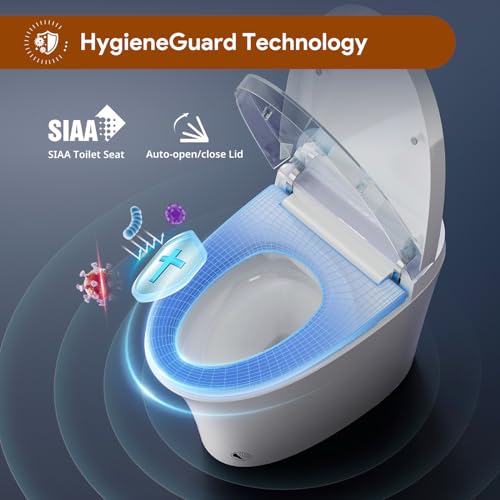 Uncle Brown ST12U Smart Toilet, ADA Height Bidet Toilet with Auto Open & Close Lid, 1000g MaP Flush Score, Foam Shield, PlasmaClean Technology, Hygienic Water Cleanse, Heated Seat & Warm Air Dryer