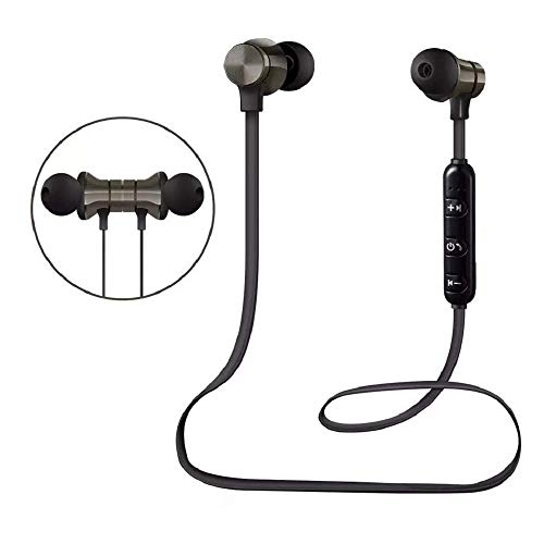 Bluetooth Headphones, Wireless Sports Earbuds with Magnetic Attraction HiFi Stereo Sound Sweatproof Earphones Built-in Mic Headset for iPhone iPad and Android Phones
