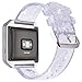 iiteeology for Fitbit Blaze Band, Frame Housing + Clear Glitter TPU Soft Accessory Small Large Band for Fitbit Blaze Fitness Watch Band Women - Band Clear/Silver + Frame Silver