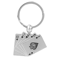 Naroote Personality Keychain, Royal Flush Poker Playing Card Lucky Key Ring Charm Gift